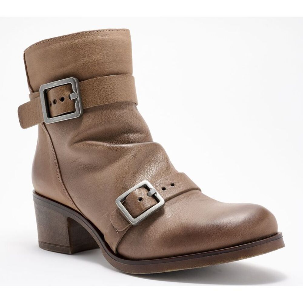 Miz Mooz x Jane & Courtney Women's Sz 10.5 Leather Heeled Mid Boots Brown